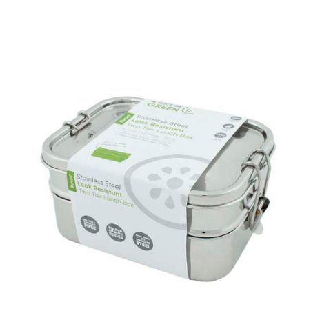 Leak Resistant Two Tier Lunch Box - Life Before Plastik